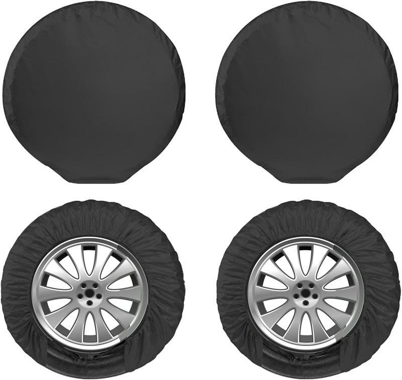 KALINCO RV Tire Covers 4 Pack, Waterproof Wheel Cover, Anti-UV Sun Rain Snow Tire Covers for Travel Trailer Truck RV SUV Camper - Image 1